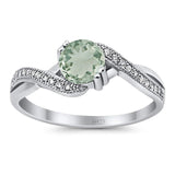 Art Deco Round Natural Stone Twisted Ring