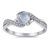 Art Deco Round Natural Stone Twisted Ring