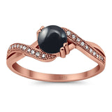 Art Deco Round Natural Stone Twisted Ring