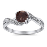Art Deco Round Natural Stone Twisted Ring