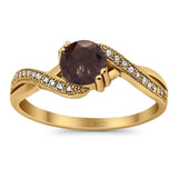 Art Deco Round Natural Stone Twisted Ring