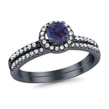 Two Piece Round Natural Stone Ring