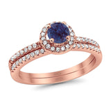 Two Piece Round Natural Stone Ring