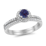 Two Piece Round Natural Stone Ring