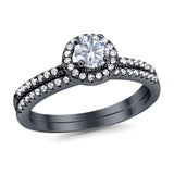 Two Piece Round Natural Stone Ring