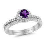 Two Piece Round Natural Stone Ring