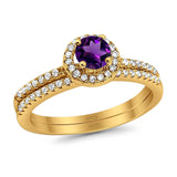 Two Piece Round Natural Stone Ring