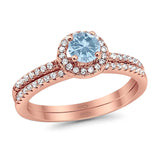Two Piece Round Natural Stone Ring