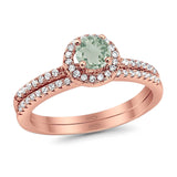 Two Piece Round Natural Stone Ring