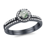 Two Piece Round Natural Stone Ring