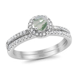 Two Piece Round Natural Stone Ring