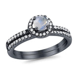 Two Piece Round Natural Stone Ring