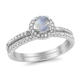 Two Piece Round Natural Stone Ring