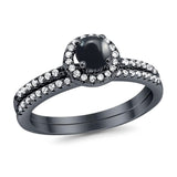 Two Piece Round Natural Stone Ring