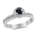 Two Piece Round Natural Stone Ring