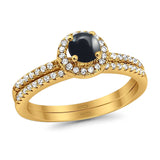 Two Piece Round Natural Stone Ring