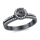 Two Piece Round Natural Stone Ring