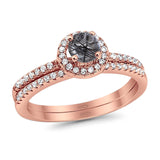 Two Piece Round Natural Stone Ring