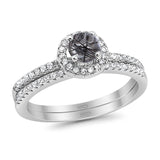 Two Piece Round Natural Stone Ring