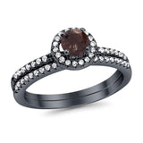 Two Piece Round Natural Stone Ring