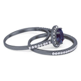 Two Piece Round Natural Stone Bridal Ring