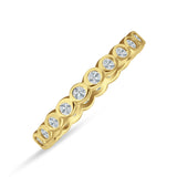 Minimalist 3mm Full Eternity Band Bezel Set Cubic Zirconia 925 Sterling Silver