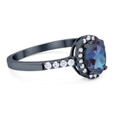 Art Deco Oval Natural Stone Wedding Ring