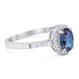 Art Deco Oval Natural Stone Wedding Ring