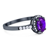 Art Deco Oval Natural Stone Wedding Ring