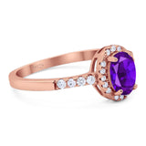 Art Deco Oval Natural Stone Wedding Ring