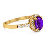 Art Deco Oval Natural Stone Wedding Ring