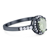 Art Deco Oval Natural Stone Wedding Ring