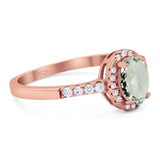 Art Deco Oval Natural Stone Wedding Ring