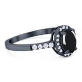 Art Deco Oval Natural Stone Wedding Ring