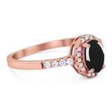 Art Deco Oval Natural Stone Wedding Ring