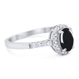 Art Deco Oval Natural Stone Wedding Ring