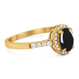 Art Deco Oval Natural Stone Wedding Ring