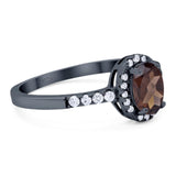 Art Deco Oval Natural Stone Wedding Ring