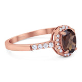 Art Deco Oval Natural Stone Wedding Ring