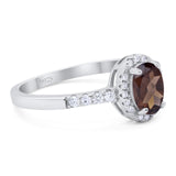 Art Deco Oval Natural Stone Wedding Ring