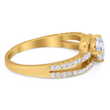 Oval Natural Stone Split Shank Ring
