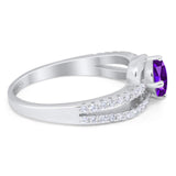 Oval Natural Stone Split Shank Ring