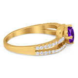 Oval Natural Stone Split Shank Ring