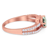 Oval Natural Stone Split Shank Ring