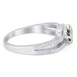 Oval Natural Stone Split Shank Ring