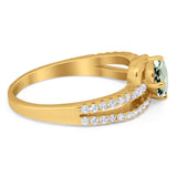 Oval Natural Stone Split Shank Ring