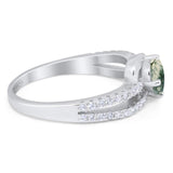 Oval Natural Stone Split Shank Ring