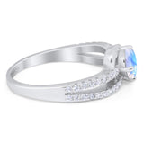 Oval Natural Stone Split Shank Ring