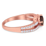 Oval Natural Stone Split Shank Ring