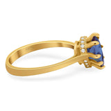 Art Deco Pear Teardrop Natural Stone Ring